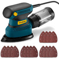 Enventor Detail Sander, 1.7A 210W Compact Electric Sander 15,000 RPM with 16Pcs Sandpapers, Dust box, Soft Grip Handle Tight Spaces Sanding, Polishing