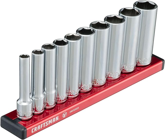 CRAFTSMAN V-SERIES Socket Set, Deep MM, 1/4 Inch Drive, 10 Piece (CMMT17515V)