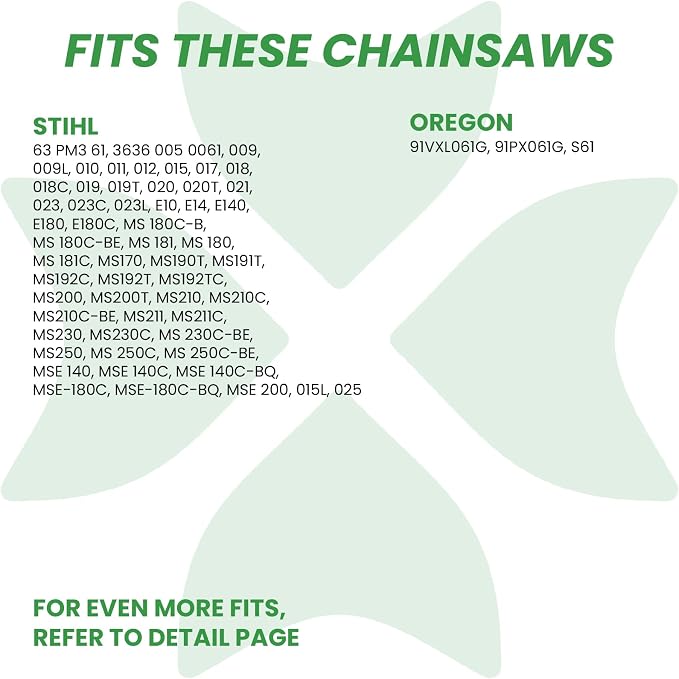 BYANE 18-Inch Carbide Chainsaw Chain 3/8"LP Pitch .050" Gauge 61 DL | Fits Stihl MS170, MS180, MS211, MS250, and 025 Models