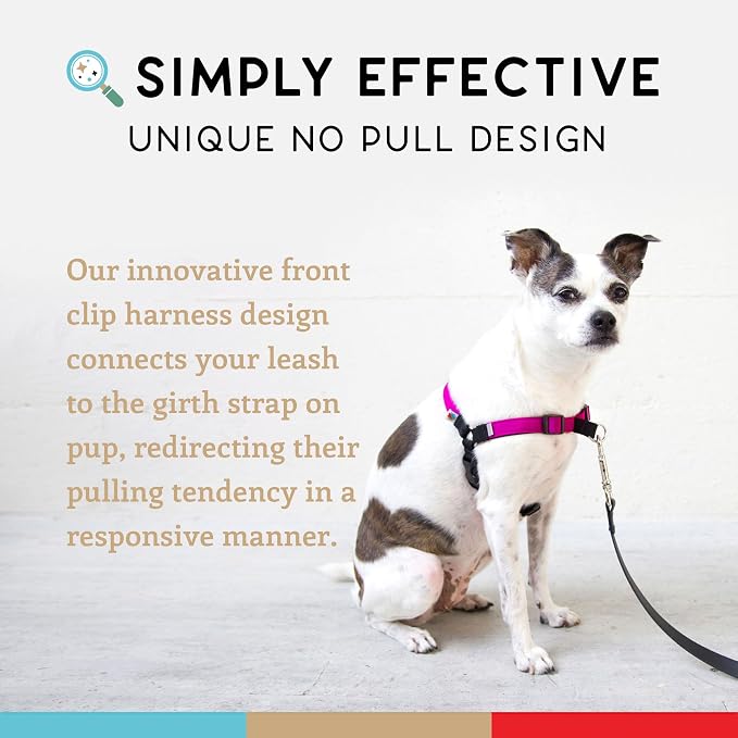 No Pull Dog Harness | Comfortable Training Harnesses | Effective No Pull Harness Design | Ideal for Large Sized Dog | 4-Point Adjustable(XL - 30~36 inch Girth, Fuchsia)
