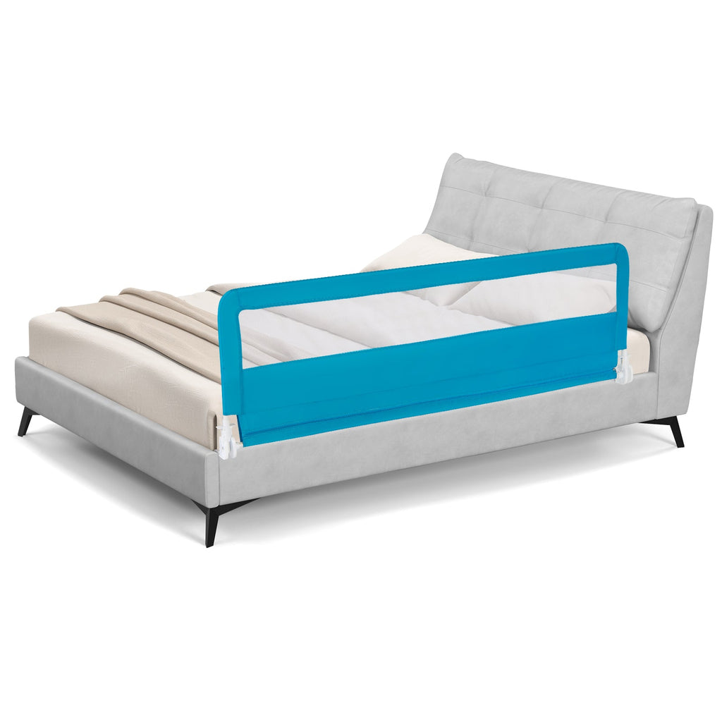 71 Inch Extra Long Swing Down Bed Guardrail with Safety Straps