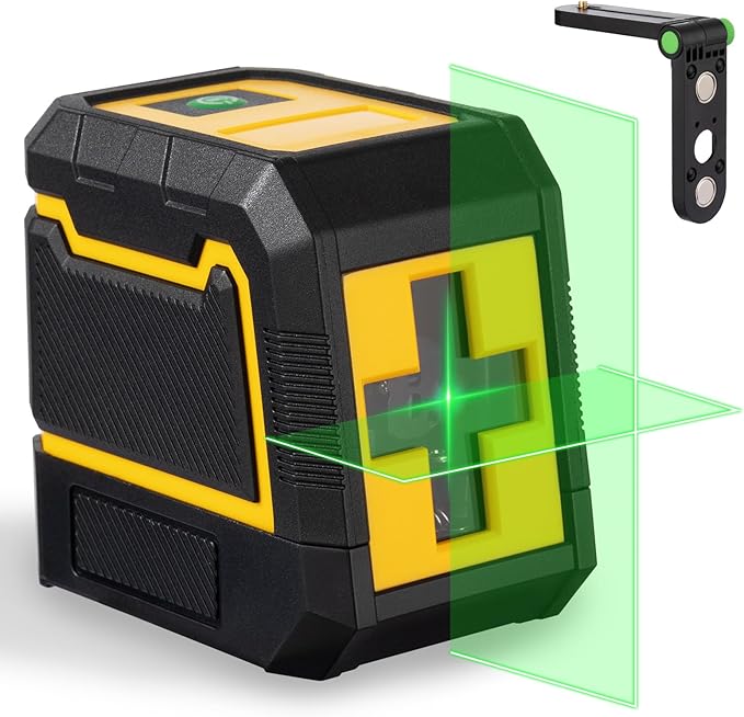 Self Leveling Green Laser Level, 100ft Cross Line Tool with Rotary Function, Class II <1mW 635nm, 3 Brightness Modes, Magnetic Bracket, IP54 Dust/Water Resistant