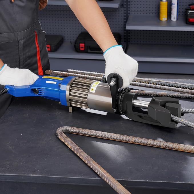 VEVOR Electric Hydraulic Rebar Bender, 1500W Portable Rebar Bending Machine, Bending up to 3/4 Inch #6 (6-20mm) within 4 Seconds, High Power Steel Rebar Bender w/Tool Case Oil Can,Black Blue RN-22