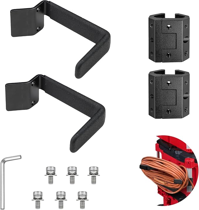 BYERN AUTO Extension Cord Holder Compatible with Milwaukee Packout Toolbox | Heavy Duty Cord Holder with Rail Clips, Holds 50ft Extension Cable to Efficient Storage and Management