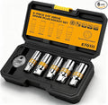 6-Piece 3/8" Drive Spark Plug Socket Set with Spark Plug Gapper, SAE & Metric, 5/8", 3/4", 13/16", 14mm, 18mm, CR-V Sockets with Rubber Holding Rings