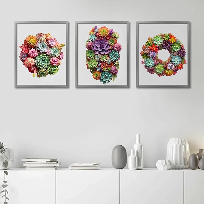 Delobil Succulent Garland Wooden Puzzles for Adults, 200 Pieces Mandala Jigsaw Puzzles, Unique Shaped Medium Size Wood Puzzle Gift for Kids, Family Game 11.3'' x 10.5''