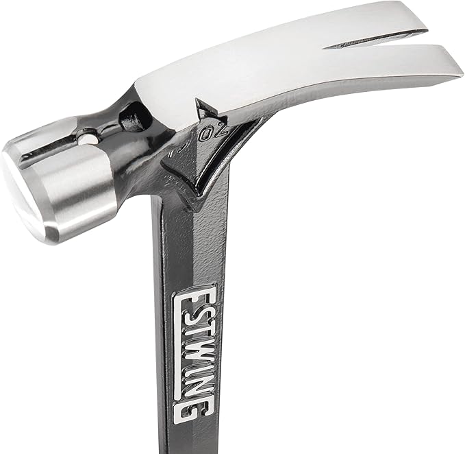 ESTWING Ultra Series Hammer - 19 oz USA Made Rip Claw Framing Hammer with Smooth Face & Genuine Leather Grip - E19S