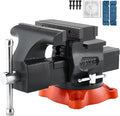 VEVOR Bench Vise, 5.5" Jaw Width, 5.5" Max Jaw Opening Multipurpose Vise with 360° Swivel Locking Base, 2.8" Throat Depth, Heavy Duty Ductile Iron Workbench Vise, Two-Way Jaws for Clamping Round Pipes