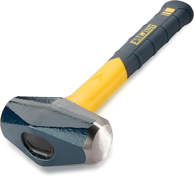 ESTWING Sure Strike Drilling/Crack Hammer - 2-Pound USA Made Sledge with Fiberglass Handle & No-Slip Cushion Grip - MRF2LB