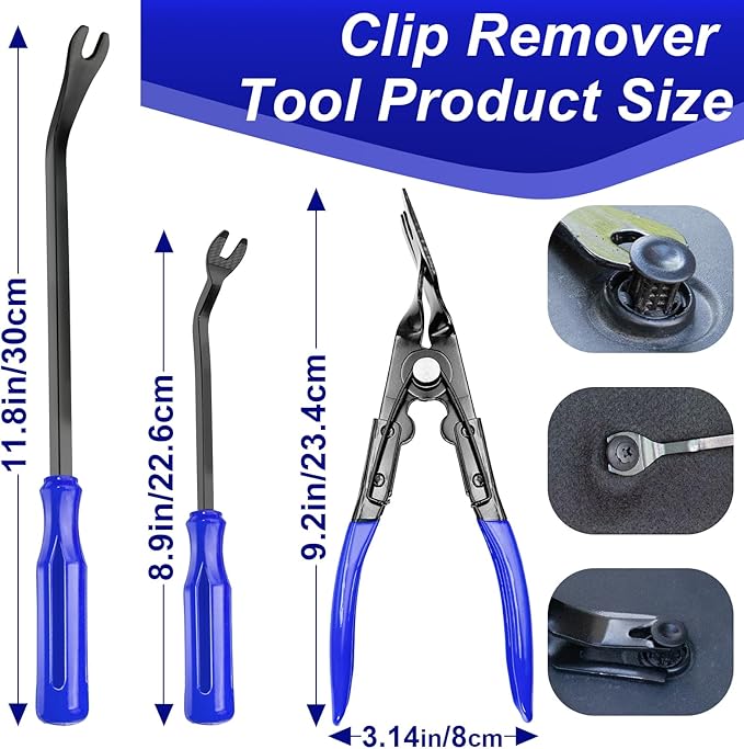 Doaho 238Pcs Trim Removal Tool,Fastener Remover Plastic Pry Tool Kit,Adhesive Cable Clips Auto Push Pin Bumper Retainer Clip Set with Storage Bag for Panel,Radio,Stereo,Audio,Dash, Window