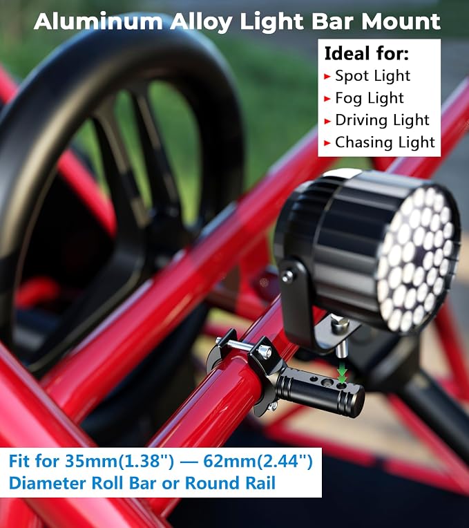 VAZESWIN 2 PCS Motorcycle Light Bar Mounts for 1.38"-2.44" Roll Bar Bumper