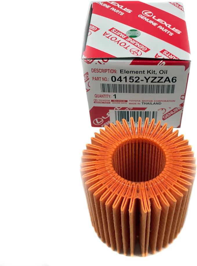 Genuine 04152-YZZA6 Oil Filter with Genuine 15620-40030 Oil Filter Housing Cap | Includes APSG Wrench, Cap Plug and Crush Washer | Compatible with Toyota 1.8L