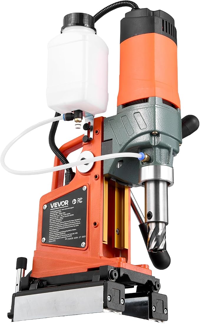 VEVOR Magnetic Drill Press, 1400 W, 2 inch Boring Diameter, 0-750 RPM Speed, Reversible Direction, Mag Drill Press with 11 Core Bits, Electric Drilling Machine for Industrial and Home Improvement
