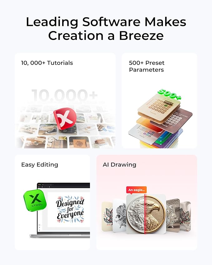 xTool S1 40W Laser Cutter and Laser Engraver for Tumblers, 23.93" x 15.16" Bed Size, 600mm/s Speed, Laser Engraving Machine, Laser Engraver for Wood and Metal, Acrylic, Big Project - Rotary Bundle