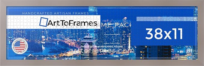 ArtToFrames Puzzle Frame for Buffalo Games 750 Piece Jigsaw Puzzles, 38x11 Inch (97x28 cm), Latte Engineered Wood with Economy Acrylic, Ready to Hang Puzzle Display