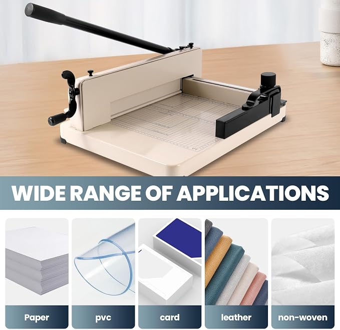 12 Inch Guillotine Paper Cutter, 400 Sheet Capacity Paper Cutter Heavy Duty, A4 Paper Trimmer Accurate Cutting with Safety Guard, 12" Heavy Duty Paper Cutter for Cardboard, Cardstock, Photos & Crafts