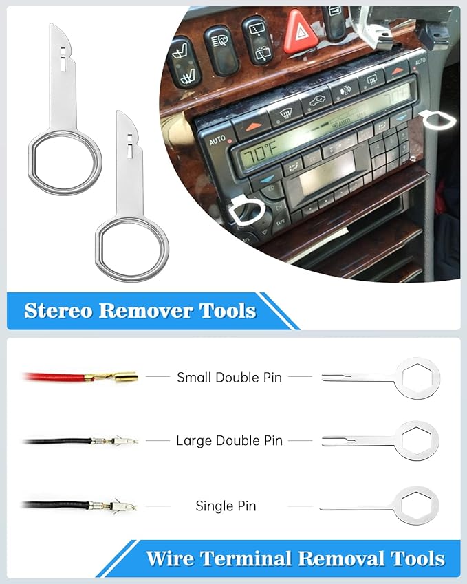 Poraxy 19Pcs Trim Removal Tool,Car Panel Door Audio Trim Removal Tool Kit, Auto Clip Pliers Fastener Remover Pry Tool Set with Storage Bag