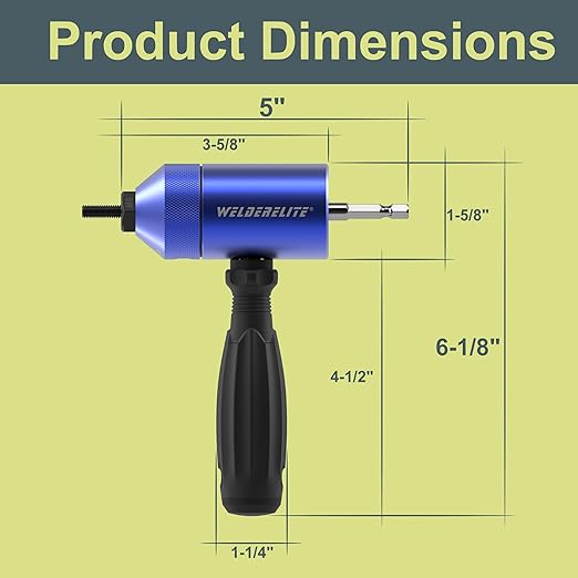 Rivet Nut Drill Adapter Kit - Dual Drive Modes: Drill/Ratchet, with 270pcs Nuts & 36pcs Mandrels (Blue)