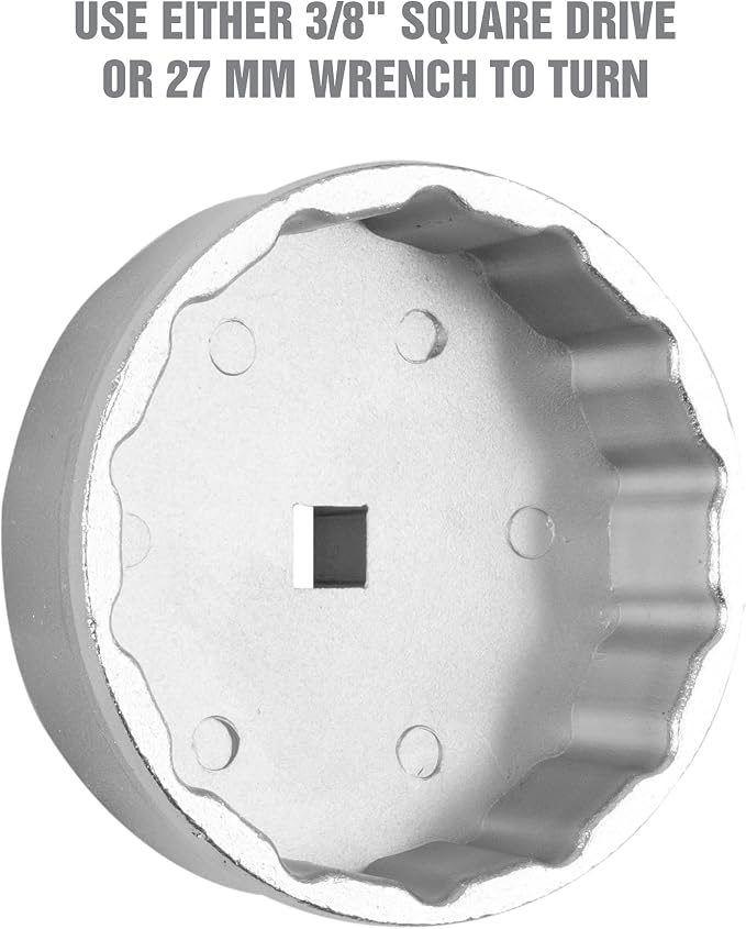 OEMTOOLS 87132 74.2 Millimeter Oil Filter Wrench with 14 Flutes, Cap Style Oil Wrench, Oil Filter Cap Wrench for Mercedes-Benz, VW, Porsche