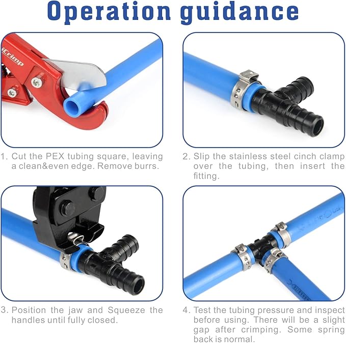 iCrimp PEX Cinch Tool for Stainless Steel Clamp-Vertical & Parallel Clamping from 3/8-inch to 1-inch -CRP650