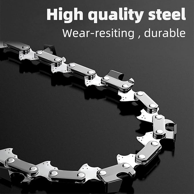 4 Pack 12 Inch Chainsaw Chains 3/8 LP Pitch .050" Gauge 45 Drive Links, 12" Replacement Chain Low-Kickback Compatible with Craftsman, Greenworks, Poulan, Remington, Echo, Ryobi and more