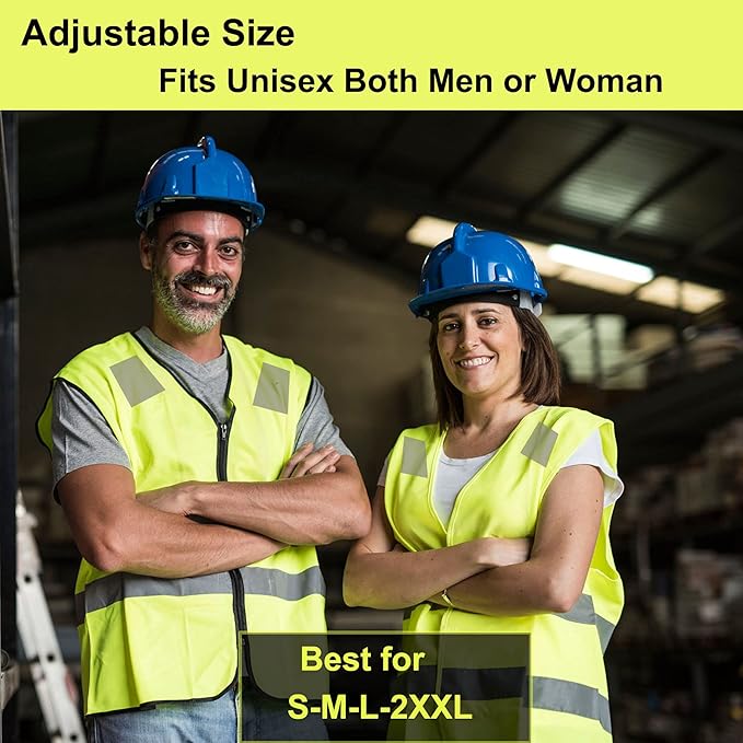 Safety Vests 10 Pack - Yellow Reflective High Visibility Construction ANSI Class 2 Work Vest for Men,Woman,Hi Vis Vest Mesh and Neon Silver Strip