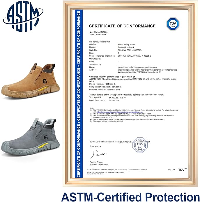 GLANOUDUN Welding Work Boots for Men Slip on Steel Toe Shoes for Men Indestructible Steel Toe Boots Welder Men's Working Shoes Fireproof Safety Footwear for Construction Men's Work & Safety Footwear