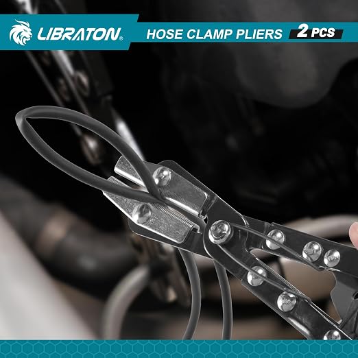 LIBRATON Ratcheting Hose Pinch Pliers, 2PCS Hose Clamp Pliers Set