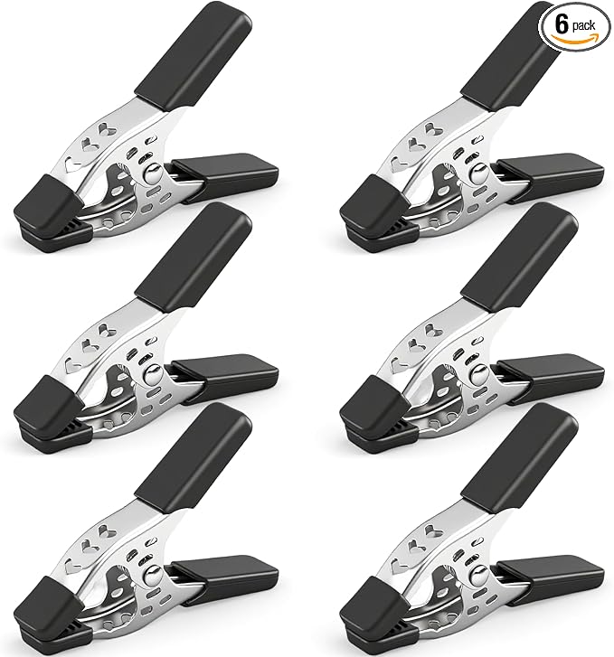 HORUSDY 6-Piece 6 inch Spring Clamp, Heavy Duty Spring Metal Spring Clamps, 2.5 - inch Jaw opening (6-Piece)