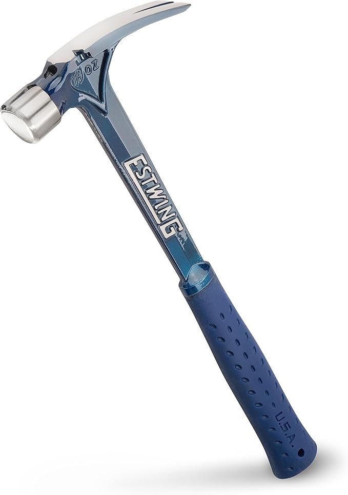 ESTWING Ultra Series Hammer - 19 oz USA Made Rip Claw Framing Hammer with Smooth Face & Shock Reduction Grip - E6-19S