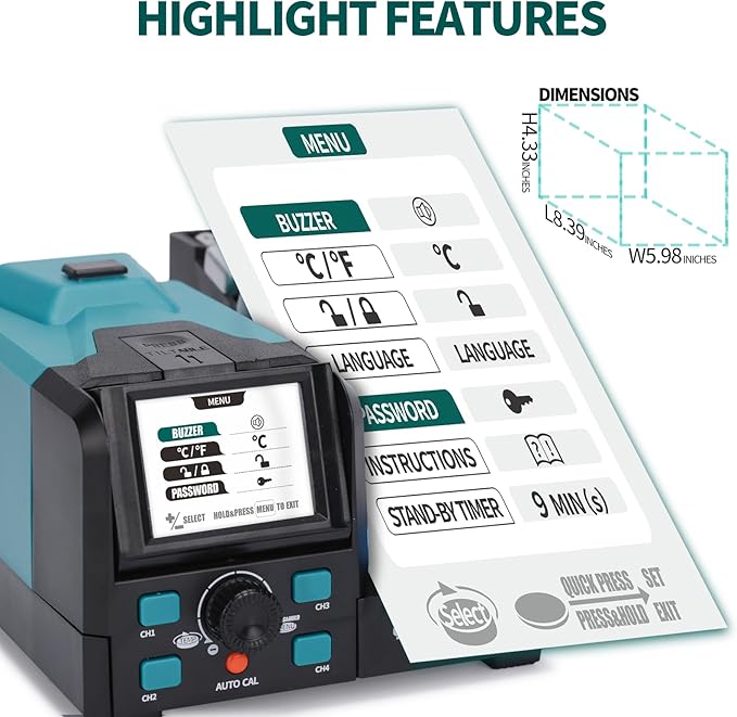 YIHUA 982D-I PRO 2 IN 1 Precision Microsoldering Iron Hot Tweezers Soldering Station with 10 Tip Cartridges, Individual Operating Interfaces, Dual Holder, Auto Temp Calibration, 4 Pre-set Channels
