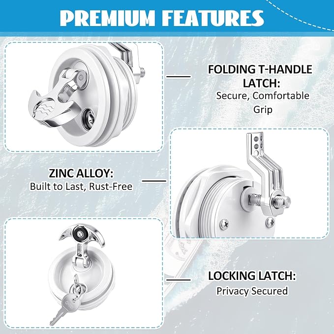 Shimeyao 2.5" T Handle Boat Latch 3" Nylon Cam