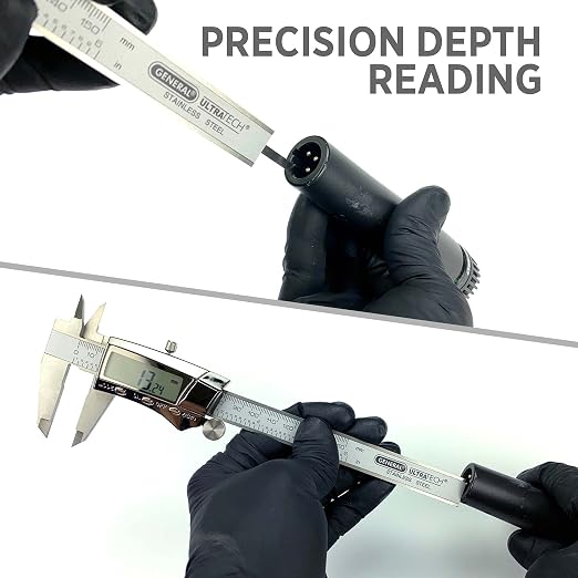 General Tools Digital Caliper #147 - 6" Precision Measuring Tool - Stainless Steel Ruler