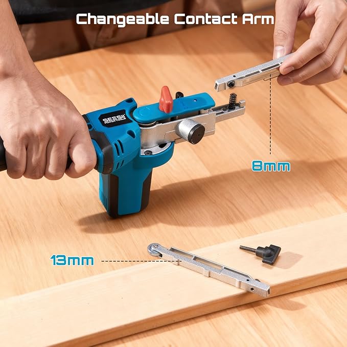Seesii Belt Sander 1/2" x 18", 6 Speeds Max 2300FT/Min, with 1 * 4.0Ah Battery, Charger, Cordless Hand Held Belt Sander for Metal Working, Wood, Plastic, Auto Grinding