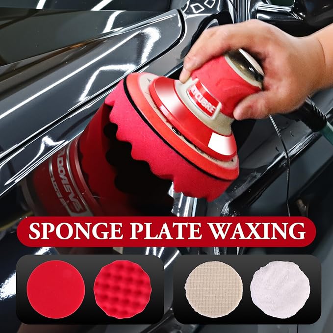 5/6 Inch Pneumatic Orbital Air Sander High-Speed DA Sander for auto body/Ideal for Woodworking, Auto Polishing, and Metal Sanding (6 inch)
