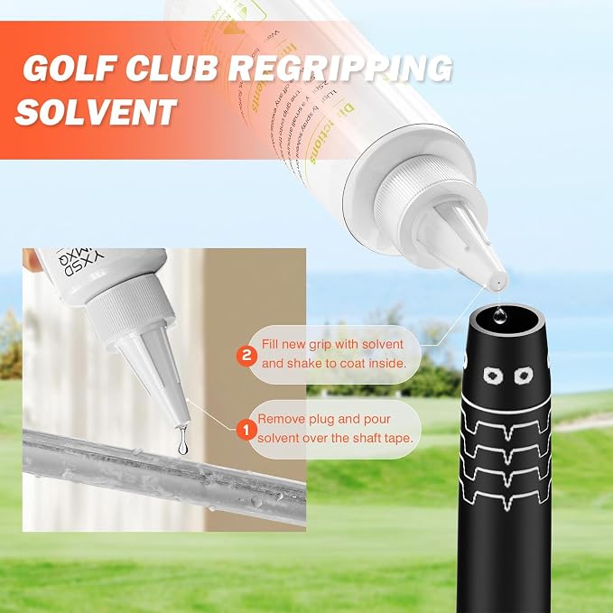 Golf Club Regripping Kit with Bench Vise – Complete Grip Repair & Replacement Set with Rubber Clamp, Solvent, Tape Strips & Tools for Golf Club Grip Installation, Home & Workshop DIY