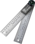 Digital Angle Finder Tool, Protractor Stainless Steel 7inch/200mm, 2 Batteries Angle Gauge Woodworking Tool for Carpenter Construction Diy Measuring
