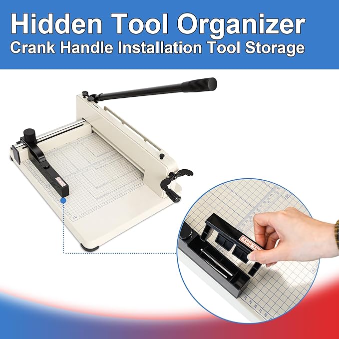 12 inch Heavy Duty Paper Cutter with HSS Blade, Industrial 400 Sheet Capacity Steel Paper Trimmer, Commercial Paper Cutter for Print Shop, School Crafting with Dual Safety Lock Protective Cover