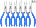 Needle Nose Pliers Set, mshandto 5" Long Nose Pliers for Wire Bending, 6 Pack High Carbon Steel Needle Nose Pliers, Serrated Jaw Pliers for Jewelry Making, Electronics, Object Grasping, Craft Making