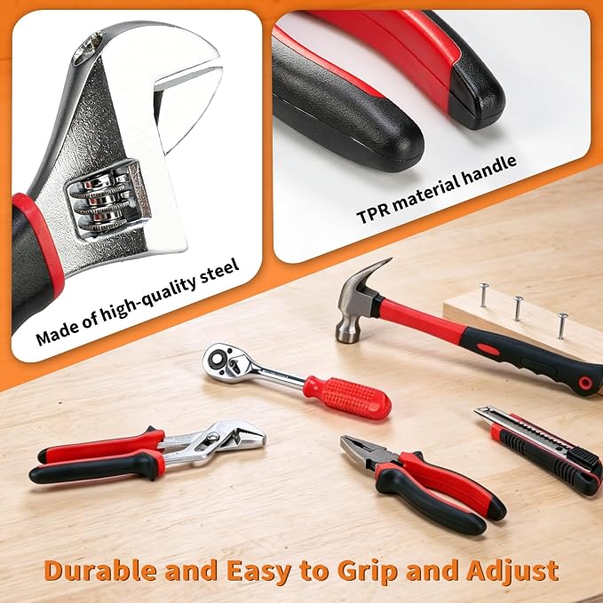 Hantinstom 237-Piece Tool Set General Household Hand Tool Kit Socket Wrench Auto Repair Tool Combination Package Mixed Tool Box with Storage Case