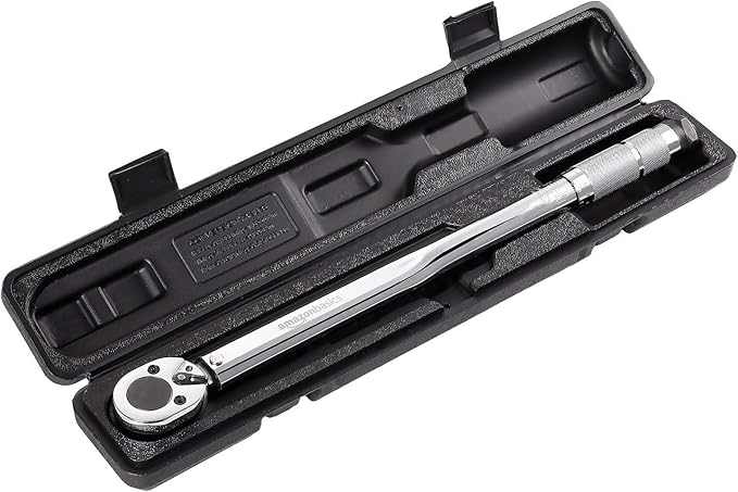 Amazon Basics 1/2-Inch Drive Click Heavy-Duty Torque Wrench with Audible Click, High Accuracy, 25-250 ft-lb, 33.9-338.9 Nm