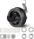 Shimeyao Boat Hatch Latch Non-Locking, 2-3/8"-2-1/2" Cutouts | Flush T Handle with 2 Shaft Strikers, Nylon and 304 Stainless Steel Cam Latch for Marine Deck Hardware Storage Rv Compartment