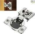 4 Pack (2 Pairs) 1/2" Overlay Soft Close Cabinet Hinges, Satin Nickel Stainless Steel Concealed Hinges with 3D Self-Closing for Face Frame Doors & Kitchens