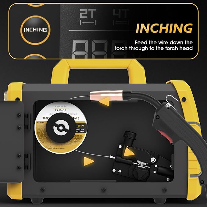 TOOLIOM 160A MIG Welder 4 in 1 Gas MIG/Flux Core MIG/Stick (MMA)/Lift TIG Welding Machine 110/220V Dual Voltage Welder IGBT DC Inverter with LCD Display