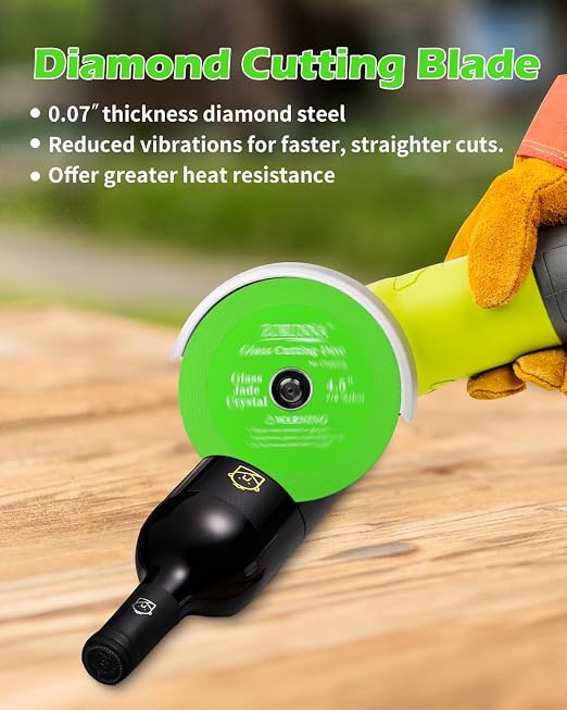 ZORUNNA Glass Cutting Disc for 4-1/2" Angle Grinder, 20 Pack Glass Ceramic Diamond Cutting Blade Disc 7/8" for Grinding Jade, Crystal, Wine Bottles, Tile.