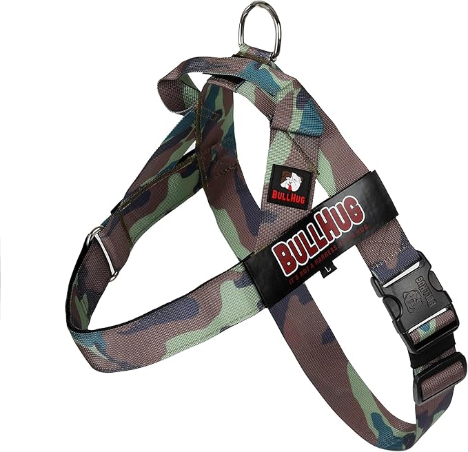 Adjustable Dog Harness– No Pull, No Choke – for English Bulldogs, French Bulldogs, Pugs & Broad-Chested Breeds – Easy, Safe Walks (Army, Small)