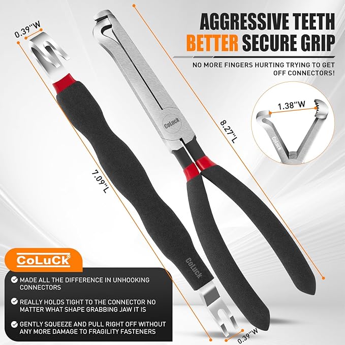 2Pcs Electrical Disconnect Pliers, Electrical Connector Pliers, Electrical Plug Removal Tool Electrical Connector Removal Tool, Automotive Electrical Terminal Connector Separator Removal Tool for Car