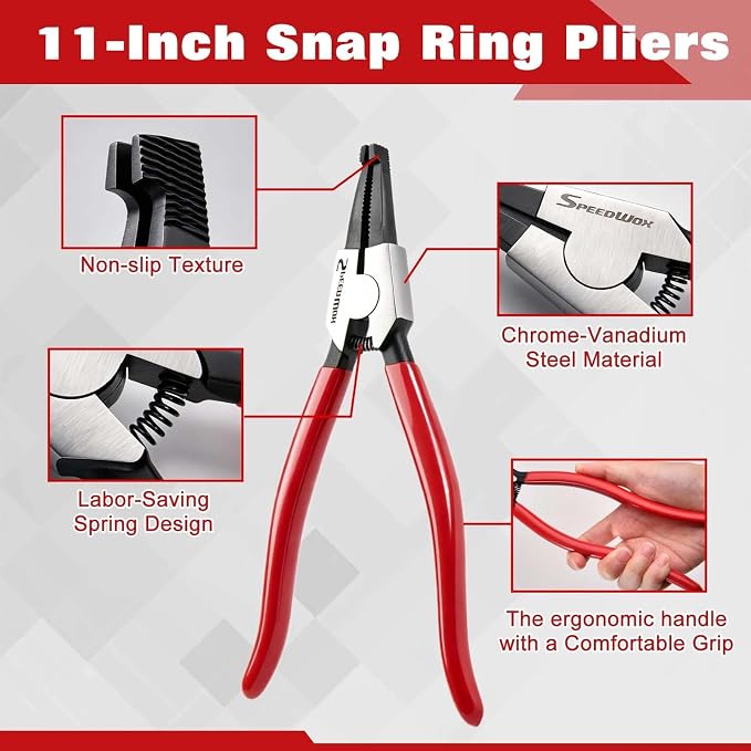 SPEEDWOX 11 Inches Lock Ring Pliers Special Angle Tip Circlip Pliers