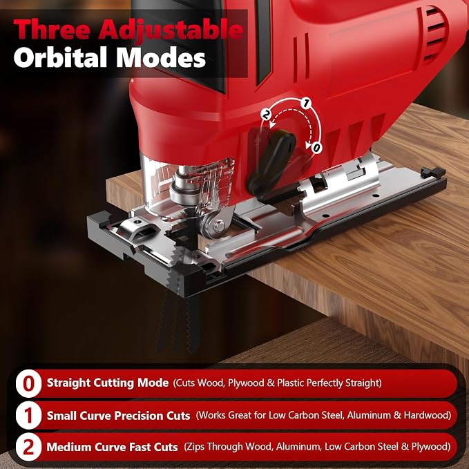 Cordless Jig Saw for Milwaukee 18V Battery, Brushless Jigsaw Tool 2900RPM with LED Light, 3-Position Orbital & ±45° Bevel Cuts for Metal/Wood/PVC Cutting（No Battery Included）