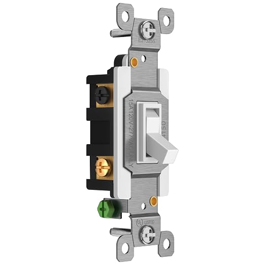 ENERLITES 4-Way Toggle Light Switch, Four Way, Side Wiring, Copper Wire Only, Grounding Screw, Residential Grade, 15A 125VAC 60Hz, UL Listed, 84150-W-5PCS, White 5 Pack